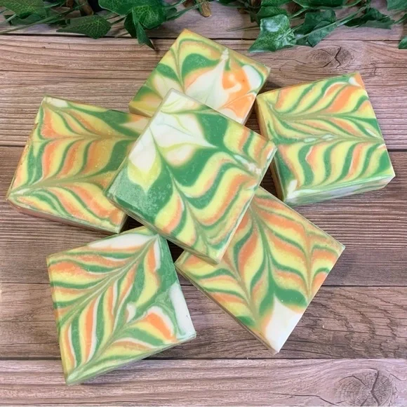 Handcrafted Artisan Soap in Vibrant Citrus Colors. - Picture 3 of 7